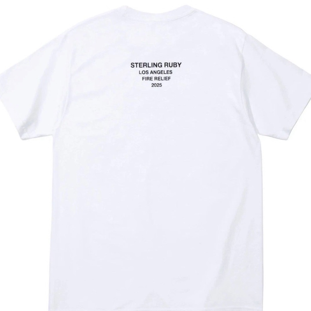 Supreme LA fire relief box logo White Tshirt Green & Pink nwt in bag - Picture 11 of 11